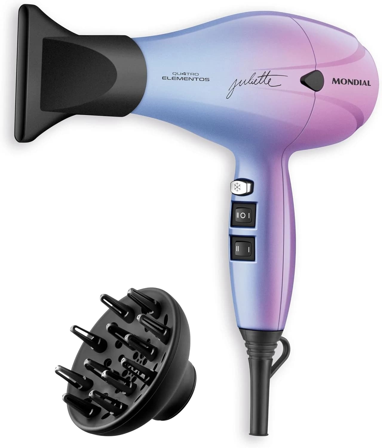 Secador de Cabelo By Juliette, Mondial, Azul/Rosa, 2000W, 110V - SCP-JU-03